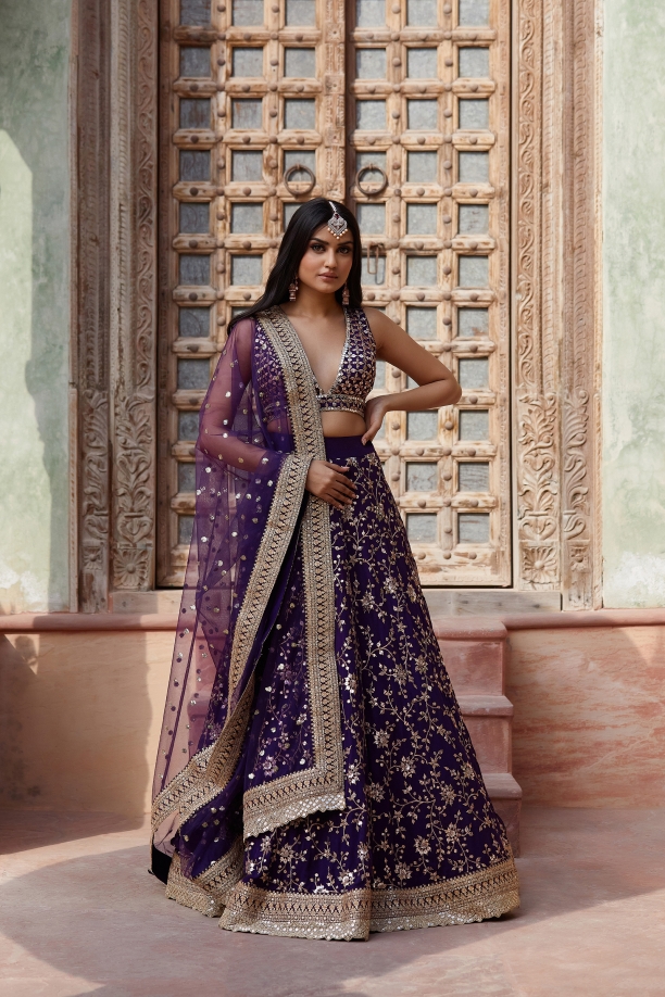 Rich Plum - Lehenga