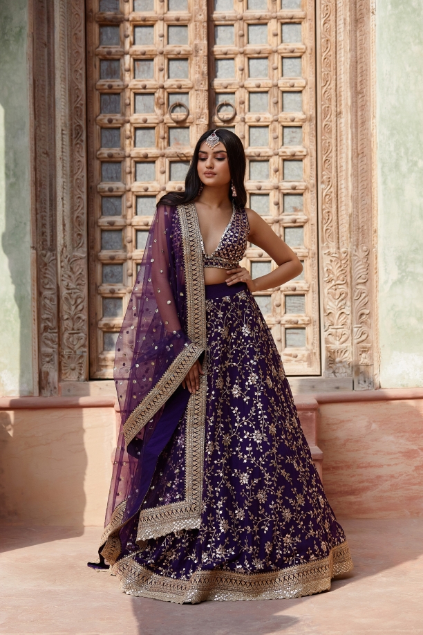 Rich Plum - Lehenga